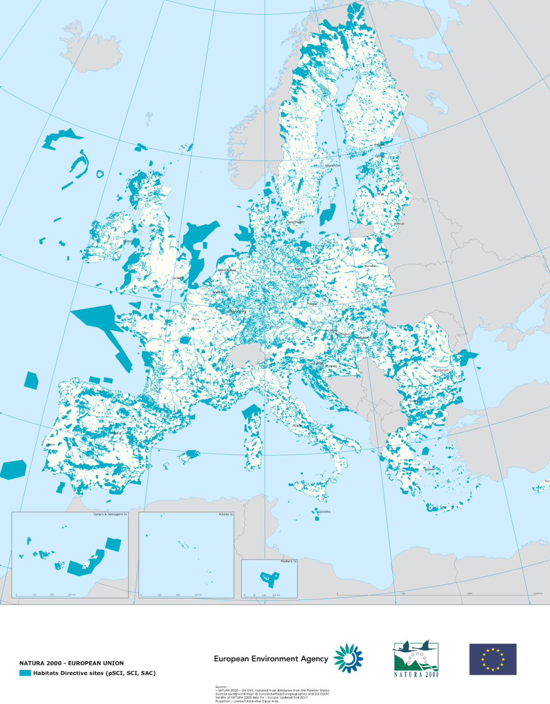Carte Natura 2000 Europe 2021
